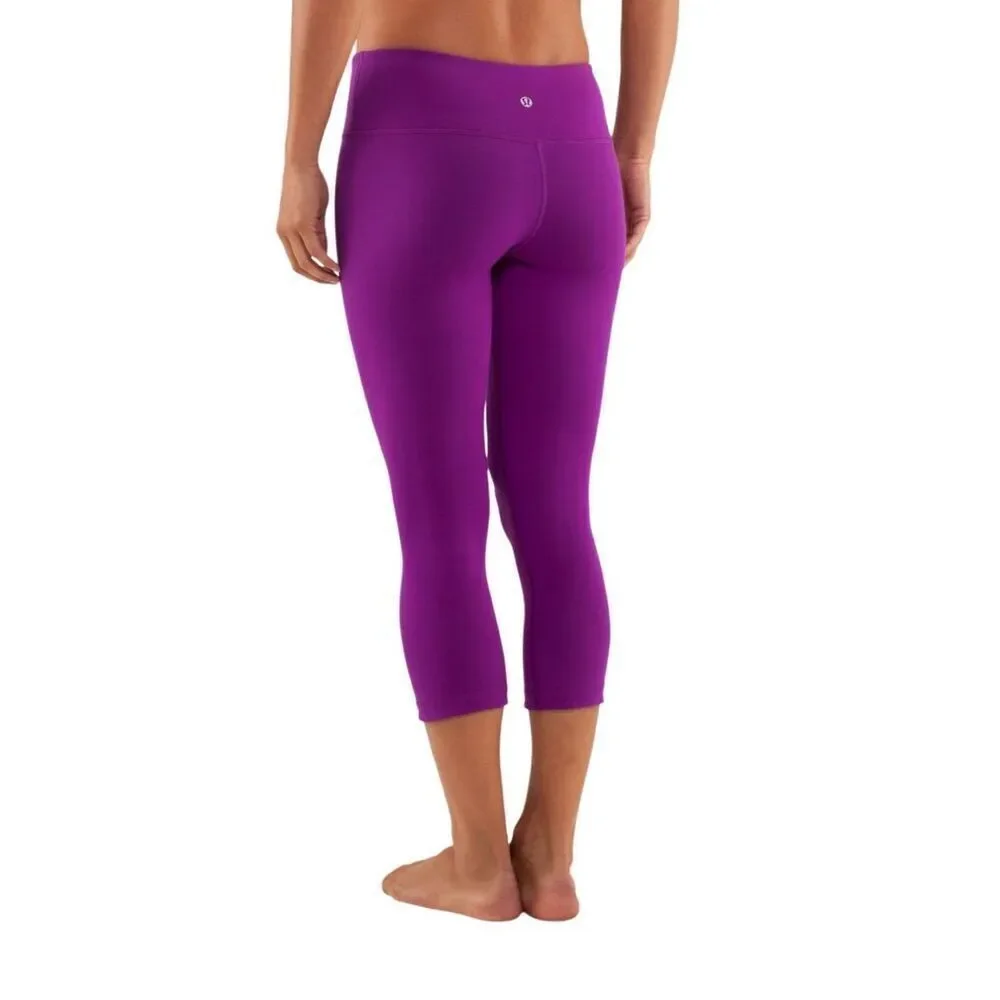 Lululemon Wunder Under Crop Reversible Leggings Tender Violet / Black‎ Size 10